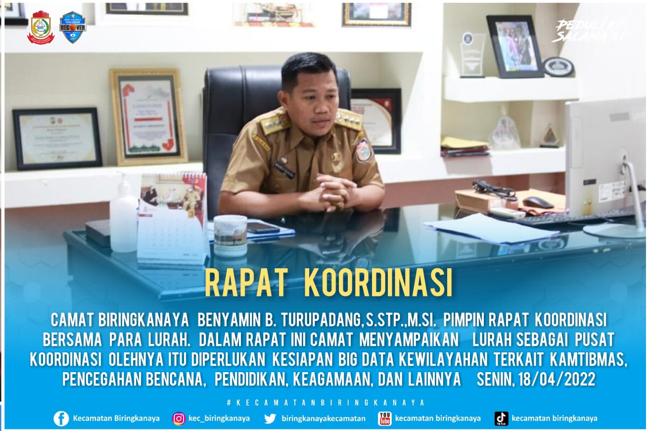 Camat Biringkanaya gelar Rapat Koordinasi bersama Para Lurah